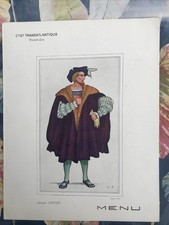 Menu original 1934 – French Line MS Lafayette – Collection Nautique