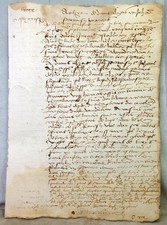 MANUSCRIT ANCIEN 1578, LYON, ACTE NOTARIÉ