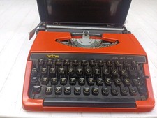 Vintage BROTHER Deluxe 220 Rouge 70s machine A Écrire+Étui  Made In Japan Rare