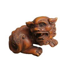 Netsuke - Bois Sculpté - Shi-Shi - Japon - 62 mm - XXe - Carved Wood Netsuke