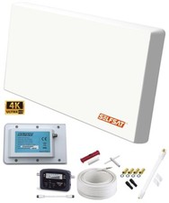 SELFSAT H22D1+ SET Antenne Plate Full HD 4K UHD 1 Participant Support De Fenêtre