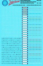 Nouvelles francais Plaques immatriculations 1/43 Décalcomanies 120x80mm