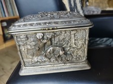 coffret à bijoux en bronze argenté L. Oudry Napoléon III