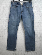 Levi's 514 Jeans 32x32 Blue Pants slim Straight Faded Denim trous endommagés