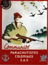POSTER AFFICHE   COMMANDOS PARACHUTISTES COLONIAUX