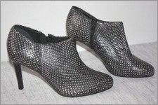 MINELLI   Boots à Talons Cuir  Moucheté Noir Blanc T 37 ETAT NEUF