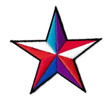 Ecusson patche étoile couleurs multicolore star patch brodé thermocollant