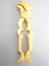 Casse noix, pince à crabe en métal doré