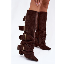 Women Buckle Wide Calf Black