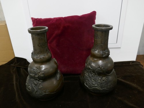 Paire vases chine - chine/japon, bronze