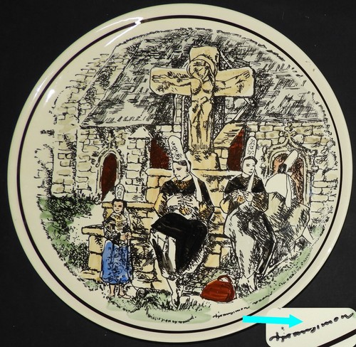 Plat faïence pornic - de,