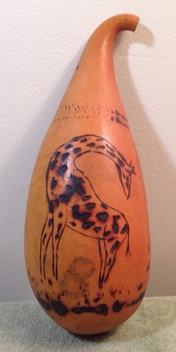 African giraffe gourd - gourd, art