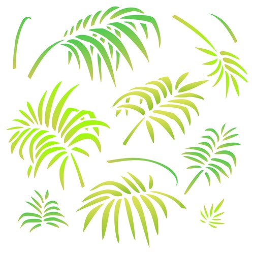 Pochoir forme feuilles - en, de