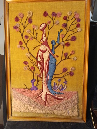 Tapisserie laine sur toile - tapisserie,