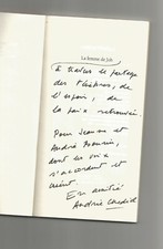 Envoi autographe de Andrée Chedid à Jeanne & André Bourin La femme de Job