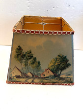ANTIQUE SCENIC LAMP SHADE WITH