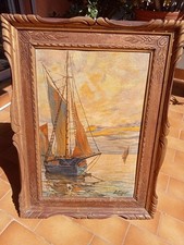 Extra Ecole Francaise Marine Aux Voiliers Signe P.Abry Date 1938.Joli Cadre