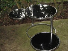 Table basse vintage Leitmotiv Swivel en métal chromé et verre, Pays-Bas 1970