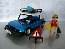 PLAYMOBIL vintage city life voiture bleue et voyageuse valises set 3210 de 1977