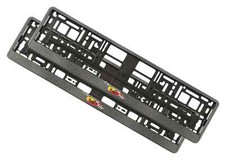 2 x supports de cadre de plaque d'immatriculation européenne look carbone pou...