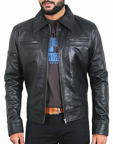 Luxe noir veste cuir pour - noir,