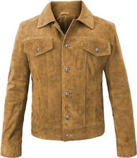 Veste camionneur en cuir daim