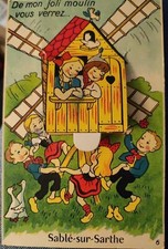 Carte Postale Ancienne à système SABLÉ-SUR-SARTHE 1955 Editions Gaby Le Moulin