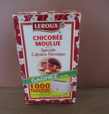 CHICOREE LEROUX  ANCIENNE BOITE CARTON VIDE    publicite concours 02/1999