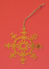 Décoration Noel flocon CHANEL en métal doré NEUF 8 cm diamètre VIP gift