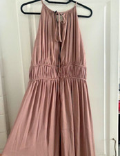 Combinaison bas large vieux rose effet robe haut empire taille mi haute MANGO M