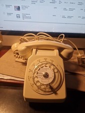 Ancien téléphone à cadran blanc,beige,retro,Socotel 1981,collection,vintage)-TBE