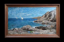 Adolphe Appian 1818-1898. "Tartan sur le bord de la côte méditerranéenne."