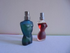 Lot x 2 ancienne miniature mignonnette J.P Gaultier Men & Women 3,5 ml plein