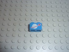 LEGO Bleu Brick with Classic Space Logo ref 3004p90 Set 6927/926/6985/928/924...