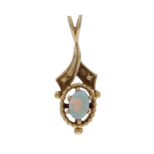 Pendentif solitaire opale - pendentif,