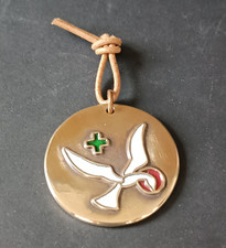 **MEDAILLE RELIGIEUSE MODERNISTE EN BRONZE COLOMBE SAINT ESPRIT ELIE PELLEGRIN