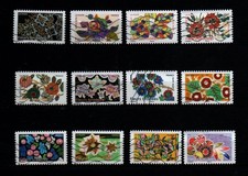 France 2025 - série de timbres français - fleurs brodées -  n°2576 à 2587