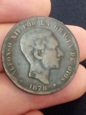 1878 Spain 10 Centimos Coin