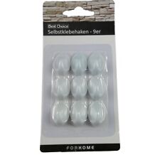 9 Crochets Blanc Adhésifs Autocollants Muraux 2,5cm SDB Cuisine Décoration