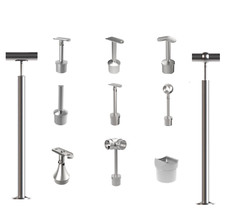 Poteau Sol 42,4 Balustrade Balcon Rampe D'Escalier Fixe Tube Rond Inox V2A