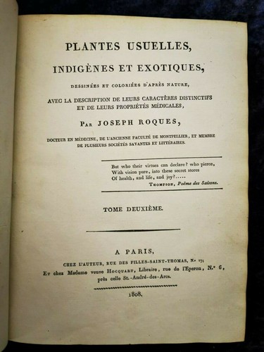 Livre ancien botanique plantes - ancien,