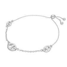 Bracelet ajustable en argent sterling à gros maillons et chaîne fine