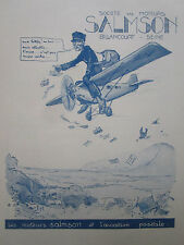 1928 PUB MOTEURS SALMSON AVIATION POSTALE FACTEUR LETTRE GEORGES VILLA AD