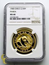 Panda Chinois 1988 1 Oz. .999 Or Évalué Par NGC Comme MS-68 ! Chine Bullion