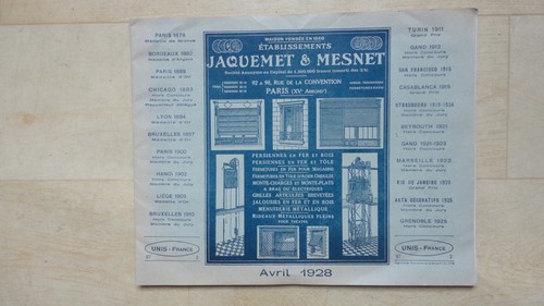 Catalogue tarif 1928 jaquemet - 1928,