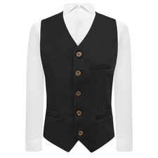 Gilet En Laine Donegal Noir De Luxe