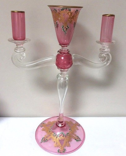 Vintage candelabra cranberry - candelabra,