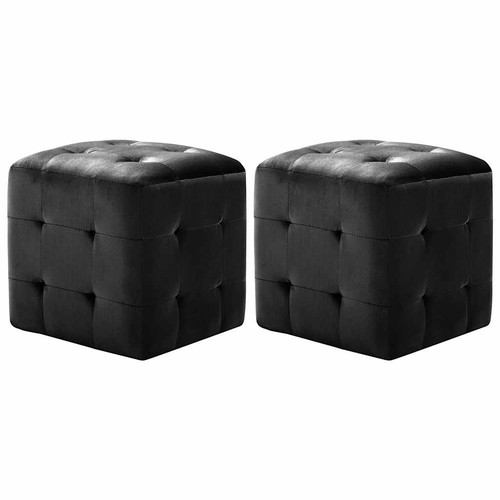 Tables chevet noir tissu - 2x,