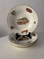 6 Assiettes Creuses Légumes, Digoin Sarreguemines.