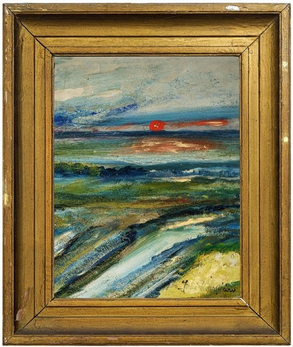 Tableau paysage mer coucher - tableau,